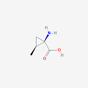 molecular formula C5H9NO2 B12860187 rel-(1R,2S)-1-Amino-2-methylcyclopropanecarboxylic acid 