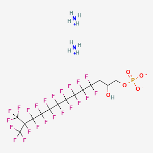 molecular formula C14H14F23N2O5P B12860234 Diammonium 4,4,5,5,6,6,7,7,8,8,9,9,10,10,11,11,12,13,13,13-icosafluoro-2-hydroxy-12-(trifluoromethyl)tridecyl phosphate CAS No. 94200-50-7