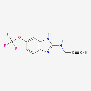 molecular formula C11H8F3N3O B12860380 N-(Prop-2-yn-1-yl)-6-(trifluoromethoxy)-1H-benzo[d]imidazol-2-amine 