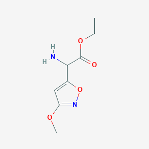 molecular formula C8H12N2O4 B12860397 Ethyl 2-amino-2-(3-methoxyisoxazol-5-yl)acetate 