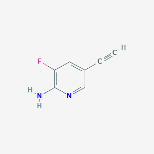 molecular formula C7H5FN2 B12860403 5-Ethynyl-3-fluoropyridin-2-amine 