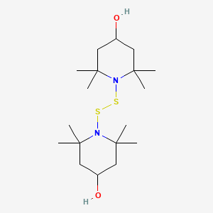 molecular formula C18H36N2O2S2 B12860422 Bis(4-hydroxy-2,2,6,6-tetramethylpiperidin-1-yl)disulfide 