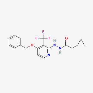 molecular formula C18H18F3N3O2 B12860527 N'-(4-(Benzyloxy)-3-(trifluoromethyl)pyridin-2-yl)-2-cyclopropylacetohydrazide 