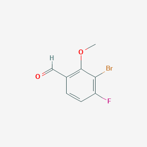 molecular formula C8H6BrFO2 B12860589 3-Bromo-4-fluoro-2-methoxybenzaldehyde 