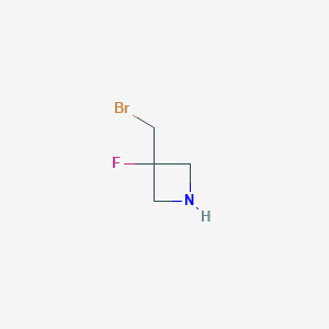 molecular formula C4H7BrFN B12860606 3-(Bromomethyl)-3-fluoro-azetidine 