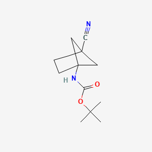 molecular formula C12H18N2O2 B12860772 tert-Butyl N-(4-cyano-1-bicyclo[2.1.1]hexanyl)carbamate 
