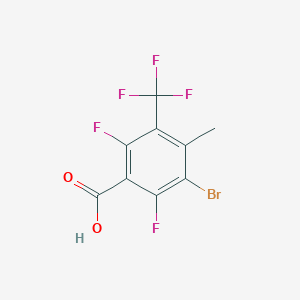 molecular formula C9H4BrF5O2 B12860773 Methyl 3-bromo-2,6-difluoro-5-(trifluoromethyl)benzoic acid 