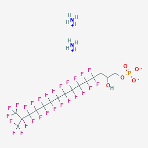 molecular formula C16H14F27N2O5P B12860868 Diammonium 4,4,5,5,6,6,7,7,8,8,9,9,10,10,11,11,12,12,13,13,14,15,15,15-tetracosafluoro-2-hydroxy-14-(trifluoromethyl)pentadecyl phosphate CAS No. 94200-51-8