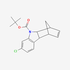 molecular formula C18H20ClNO2 B12861011 tert-Butyl 7-chloro-1,4,4a,9a-tetrahydro-9H-1,4-methanocarbazole-9-carboxylate 