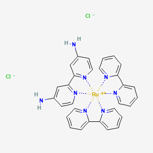 molecular formula C30H26Cl2N8Ru B12861059 Bis(2,2'-bipyridyl)([2,2'-bipyridine]-4,4'-diamine)ruthenium(II) dichloride 