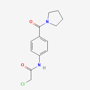 molecular formula C13H15ClN2O2 B1286110 2-chloro-N-[4-(pyrrolidin-1-ylcarbonyl)phenyl]acetamide CAS No. 908518-29-6