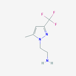 molecular formula C7H10F3N3 B1286119 2-[5-methyl-3-(trifluoromethyl)-1H-pyrazol-1-yl]ethanamine CAS No. 925154-89-8