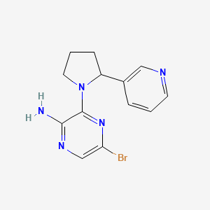 molecular formula C13H14BrN5 B1286131 5-Bromo-3-[2-(pyridin-3-yl)pyrrolidin-1-yl]pyrazin-2-amine CAS No. 893612-17-4