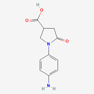 molecular formula C11H12N2O3 B1286134 1-(4-Aminophenyl)-5-oxopyrrolidine-3-carboxylic acid CAS No. 346637-44-3