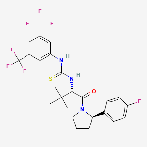 molecular formula C25H26F7N3OS B12861515 N-[3,5-Bis(trifluoromethyl)phenyl]-N'-[(1S)-1-[[(2R)-2-(4-fluorophenyl)-1-pyrrolidinyl]carbonyl]-2,2-dimethylpropyl]thiourea 