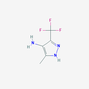 molecular formula C5H6F3N3 B1286166 5-methyl-3-(trifluoromethyl)-1H-pyrazol-4-amine CAS No. 855343-08-7