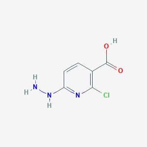 molecular formula C6H6ClN3O2 B12861707 2-Chloro-6-hydrazinylnicotinic acid 