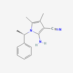 molecular formula C15H17N3 B12861807 (S)-2-Amino-4,5-dimethyl-1-(1-phenylethyl)-1H-pyrrole-3-carbonitrile 