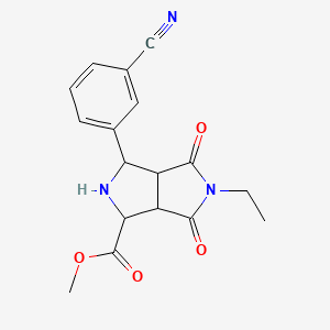 molecular formula C17H17N3O4 B12861828 Methyl 3-(3-cyanophenyl)-5-ethyl-4,6-dioxooctahydropyrrolo[3,4-c]pyrrole-1-carboxylate 