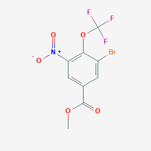 molecular formula C9H5BrF3NO5 B12861836 Methyl 3-Bromo-5-nitro-4-(trifluoromethoxy)benzoate 