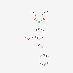 molecular formula C20H25BO4 B1286190 4-(Benzyloxy)-3-methoxyphenylboronic acid, pinacol ester CAS No. 1000796-87-1