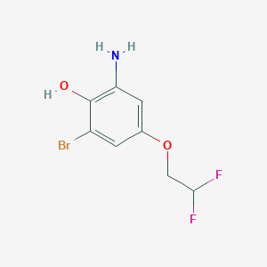 molecular formula C8H8BrF2NO2 B12861902 2-Amino-6-bromo-4-(2,2-difluoroethoxy)phenol 