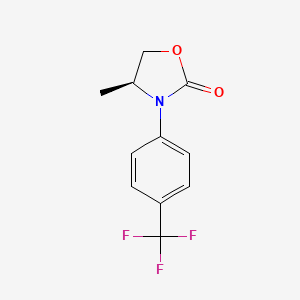 molecular formula C11H10F3NO2 B12862116 (S)-4-Methyl-3-(4-trifluoromethylphenyl)oxazolidin-2-one CAS No. 572922-96-4
