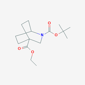 molecular formula C15H25NO4 B12862158 2-tert-Butyl 4-ethyl 2-azabicyclo[2.2.2]octane-2,4-dicarboxylate 