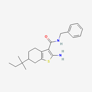 molecular formula C21H28N2OS B1286217 2-Amino-N-benzyl-6-tert-pentyl-4,5,6,7-tetrahydrobenzo[b]thiophene-3-carboxamide CAS No. 667436-10-4