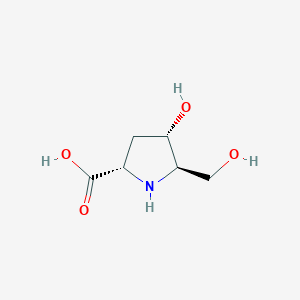 molecular formula C6H11NO4 B12862276 (2S,4S,5R)-4-Hydroxy-5-(hydroxymethyl)pyrrolidine-2-carboxylic acid 