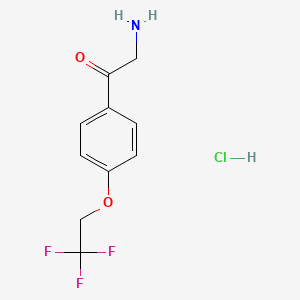 molecular formula C10H11ClF3NO2 B12862413 4-(2,2,2-Trifluoroethoxy)phenacylamine hydrochloride 
