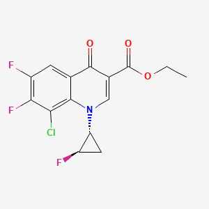 molecular formula C15H11ClF3NO3 B12862613 Ethyl 8-chloro-6,7-difluoro-1-((1R,2R)-2-fluorocyclopropyl)-4-oxo-1,4-dihydroquinoline-3-carboxylate 