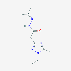 molecular formula C10H17N5O B12862625 2-(1-Ethyl-5-methyl-1H-1,2,4-triazol-3-yl)-N'-(propan-2-ylidene)acetohydrazide 