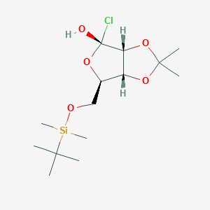 molecular formula C14H27ClO5Si B12862672 5-O-tert-Butyldimethylsilyl-1-chloro-2,3-O-isopropylidene-b-D-ribofuranose 