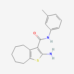 molecular formula C17H20N2OS B1286269 2-amino-N-(3-methylphenyl)-5,6,7,8-tetrahydro-4H-cyclohepta[b]thiophene-3-carboxamide CAS No. 489434-80-2