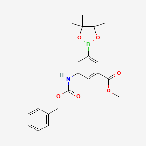 molecular formula C22H26BNO6 B12862740 Methyl 3-(((benzyloxy)carbonyl)amino)-5-(4,4,5,5-tetramethyl-1,3,2-dioxaborolan-2-yl)benzoate 