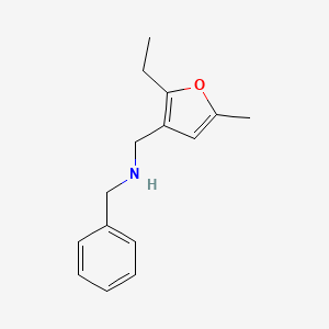 molecular formula C15H19NO B12862746 N-Benzyl-1-(2-ethyl-5-methylfuran-3-yl)methanamine 
