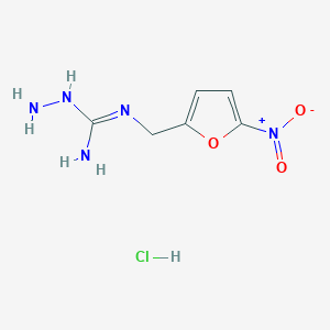 molecular formula C6H10ClN5O3 B12862748 N-((5-nitrofuran-2-yl)methyl)hydrazinecarboximidamide hydrochloride 