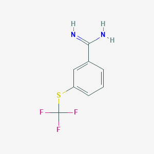 molecular formula C8H7F3N2S B12862762 3-((Trifluoromethyl)thio)benzimidamide 