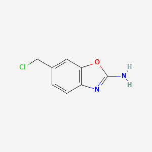 molecular formula C8H7ClN2O B12862789 6-(Chloromethyl)benzo[d]oxazol-2-amine 