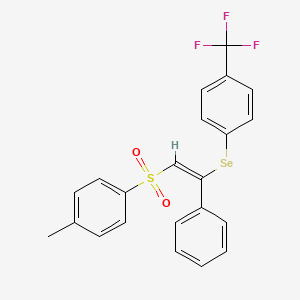 molecular formula C22H17F3O2SSe B12862806 (E)-(1-Phenyl-2-tosylvinyl)(4-(trifluoromethyl)phenyl)selane 