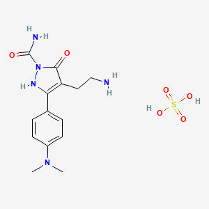 4-(2-aminoethyl)-3-[4-(dimethylamino)phenyl]-5-oxo-2,5-dihydro-1H-pyrazole-1-carboxamide sulphate