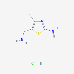 molecular formula C5H10ClN3S B12862840 5-(Aminomethyl)-4-methylthiazol-2-amine hydrochloride 