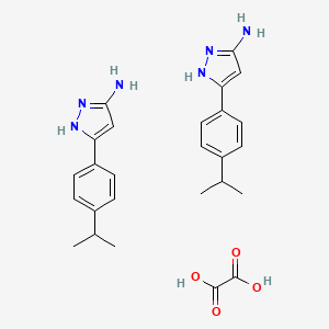 molecular formula C26H32N6O4 B12862893 3-(4-Isopropylphenyl)-1H-pyrazol-5-amine hemioxalate 