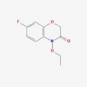 molecular formula C10H10FNO3 B128629 4-Ethoxy-7-fluoro-1,4-benzoxazin-3-one CAS No. 141953-40-4