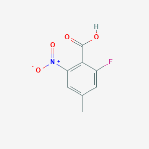 molecular formula C8H6FNO4 B12862902 2-Fluoro-4-methyl-6-nitrobenzoic acid 