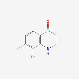 molecular formula C9H7BrFNO B12862986 8-bromo-7-fluoro-2,3-dihydroquinolin-4(1H)-one 