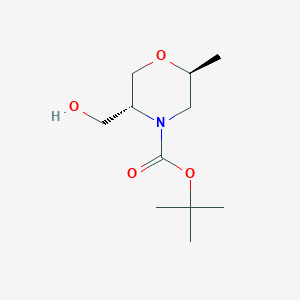 molecular formula C11H21NO4 B12862994 N-t-BOC-(2S)-Hydroxymethyl-(5R)-Methylmorpholine 