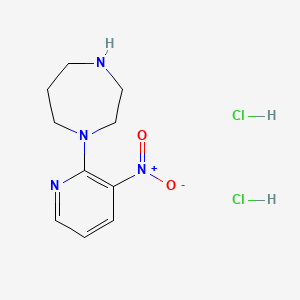 molecular formula C10H16Cl2N4O2 B1286302 1-(3-Nitropyridin-2-yl)-1,4-diazepane dihydrochloride 