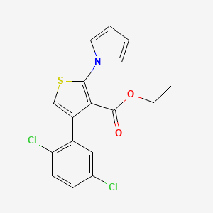 molecular formula C17H13Cl2NO2S B12863026 ethyl 4-(2,5-dichlorophenyl)-2-(1H-pyrrol-1-yl)thiophene-3-carboxylate 